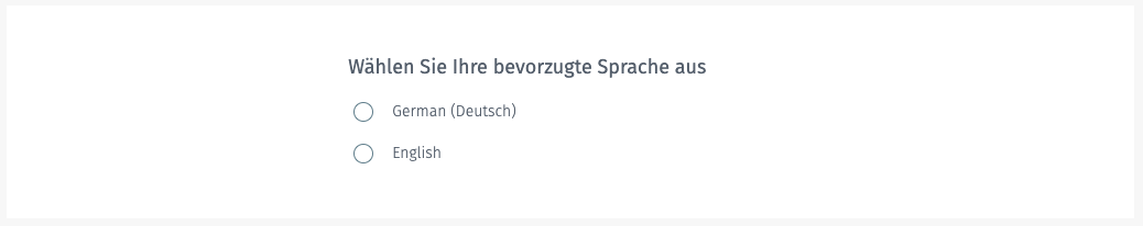 Auswahl der Sprache bei mehrsprachigen Umfragen